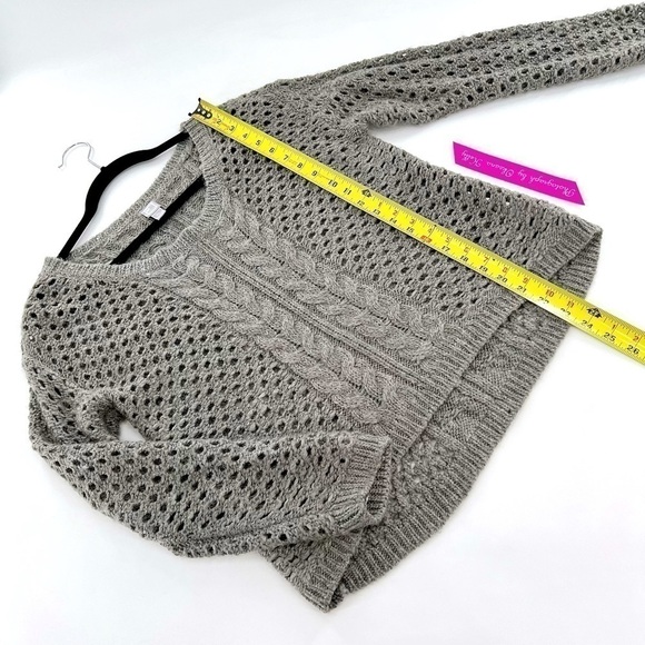 JC Penny Netted Sweater Wool Blend Grey Size XL - Picture 9 of 11